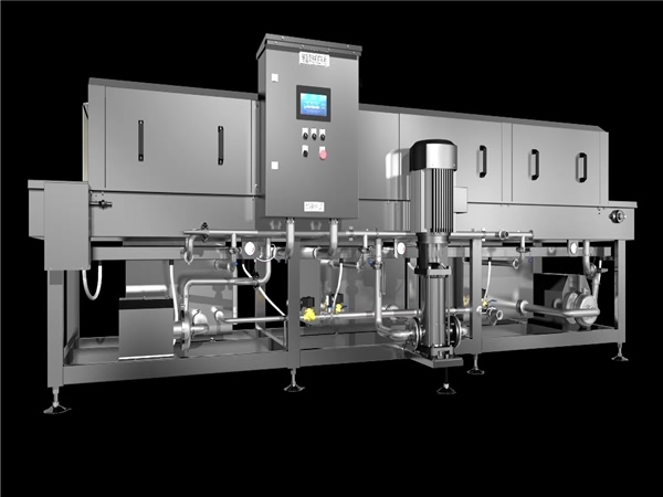 專業(yè)制造周轉(zhuǎn)箱清洗機，筐子去污機，食品筐清洗設備高速洗箱機