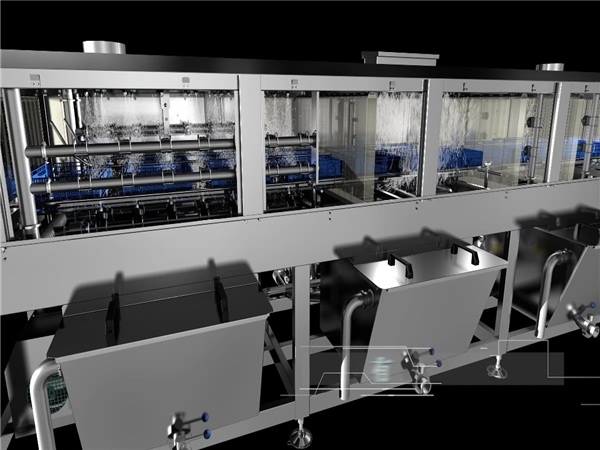 大型洗筐機，塑料筐清洗機，周轉箱清洗機，