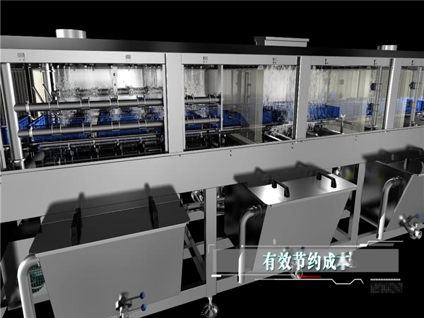 塑料筐清洗機械，可調(diào)高壓水清洗設備，周轉箱清洗機