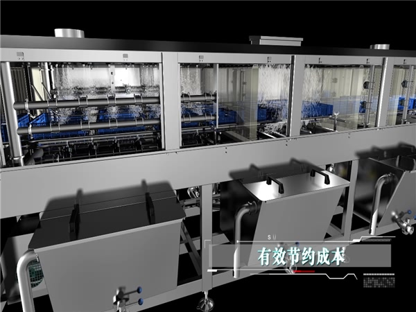 塑料筐清洗機械，可調(diào)高壓水清洗設備，周轉箱清洗機