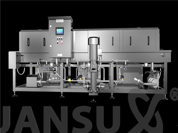 大型周轉(zhuǎn)箱清洗機，不銹鋼自動噴淋料筐清洗機，高溫殺菌清洗機