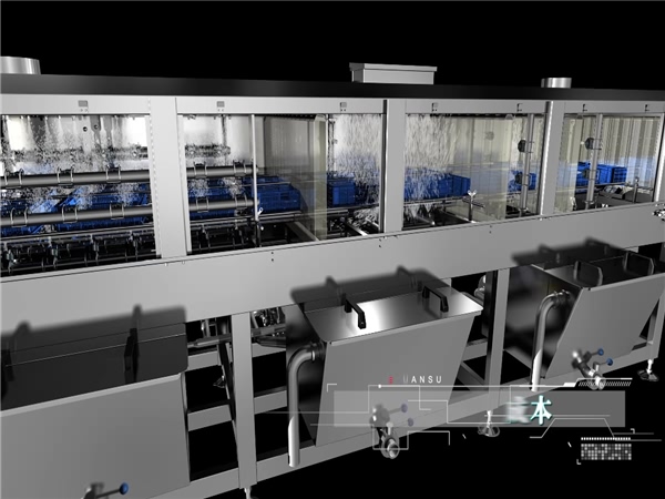 洗箱機，洗筐機，食品筐洗箱機，周轉箱清洗機，大型效率高洗箱機